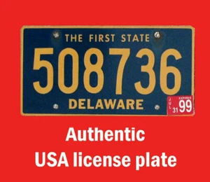 DELAWARE ECHTES AUTHENTISCHES NUMMERNSCHILD AUTO NUMMER AUTOSCHILD ERSTE KOLONIE STAAT DE - Bild 1 von 1