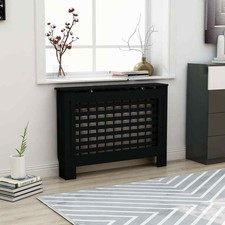 vidaXL Copertura per Radiatore Nera 112x19x81 cm in MDF 288183 Italia