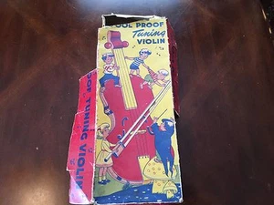 Violín vintage de juguete de hojalata en caja - Imagen 1 de 7