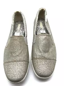 Puma nuove scarpe donna taglia 11 argento tela ballerine slip on sneakers casual - Foto 1 di 14