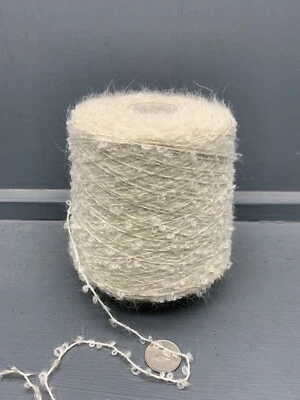 500G 2NM MOHAIR WOOL NYLON MIX YARN RAW WHITE ECRU - Image 1 of 3