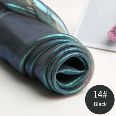 Tela de organza transparente de dos tonos gasa arruga iridiscente hágalo usted mismo tela de boda costura Foto 1 de 3