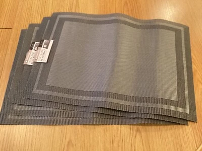 Set of 4 Same Textilene Placemats (12"x18") MULTICOLOR GRAY HomeStyle - Image 1 of 2