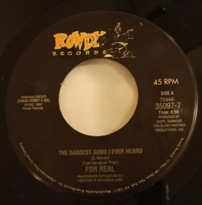 For Real - The Saddest Song I Ever Heard / Like I Do - 45 RPM 7" NM 1997 US - Picture 1 of 4