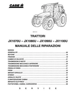 Case IH JX1070U JX1080U JX1090U JX1100U Italian Workshop Manual Delivered Today - Picture 1 of 4