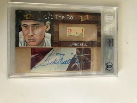 Ted Williams 1/1 The Bar  AUTO / VINTAGE TICKET RELIC  JSA# Y50101 Cover