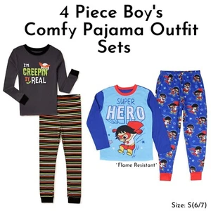 Winter Apparel Boy's Long Sleeve Casual Polyester/ Cotton Pajama Sets Size S 6-7 - Picture 1 of 3