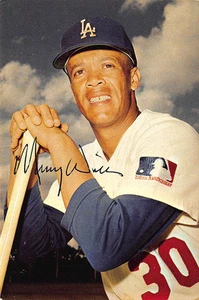 Los Angeles Dodgers 1971 Schedule Maury Wills Photograph - Picture 1 of 2
