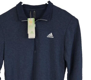 Adidas NWT Mens Navy Blue Quarter Zip Pullover Golf Sweatshirt, Size S - Picture 1 of 13