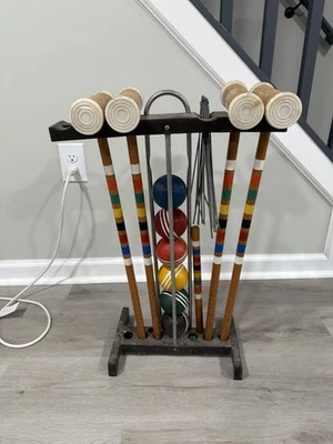 Croquet Forster Hecho en EE. UU. Juego de Césped Vintage NO COMPLETO Foto 1 de 4
