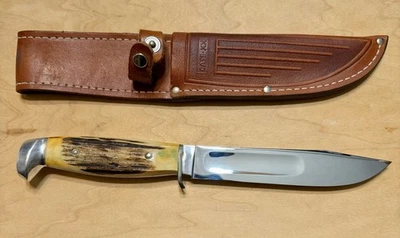 1940-65 Vintage Case Hunting Knife Stag Handle with Leather Sheath/ Case Box - Image 1 of 4