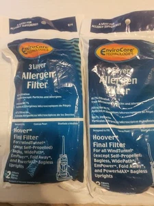 Umwelt 3 Schichten Allergenfilter, Hoover Windkanal 2 Füllstoffe pro Packung Posten 2 - Bild 1 von 3