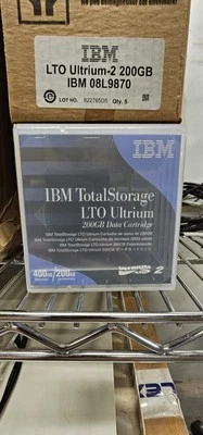 Lot of 5 IBM Total Storage LTO Ultrium 200GB Data Cartridge 08L9870 - New sealed - Image 1 of 2