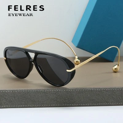 Unisex Oval Double Bridge Sunglasses Personality Fashion Traveling Party Glasses - Image 1 of 4