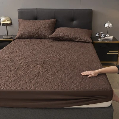 Quilted Fitted Mattress Cover Elastic Fitted Mattress Protector with Deep Pocket - Image 1 of 4