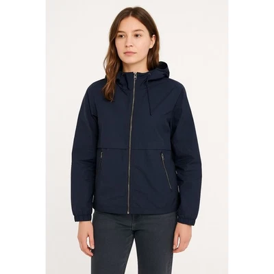 THEORY Womens Size M Jacket Full Zip Hooded Windbreaker Navy Blue Vented - Image 1 of 4