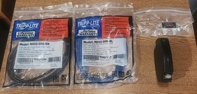 2 Cat5e 6ft Patch Cables+2-Way Antronix Cable Splitter Coaxial+Ethernet OnTheGo - Image 1 of 4