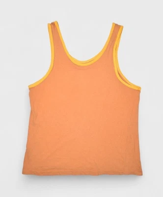 Camiseta sin mangas vintage para hombre mediana naranja en blanco ropa deportiva de una sola puntada Foto 1 de 4