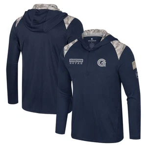 Men's Colosseum Navy Georgetown Hoyas OHT Military Appreciation Quarter-Zip - Picture 1 of 4