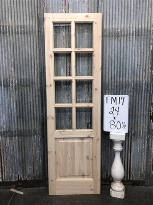 Puerta francesa de una sola puerta (24x80,5) 8 paneles puerta de vidrio estilo europeo FM17 Foto 1 de 4