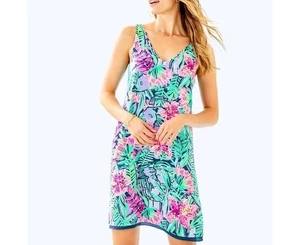Lilly Pulitzer Florin Reversible Sleeveless V-Neck Dress In Slathouse Soiree M - Picture 1 of 14