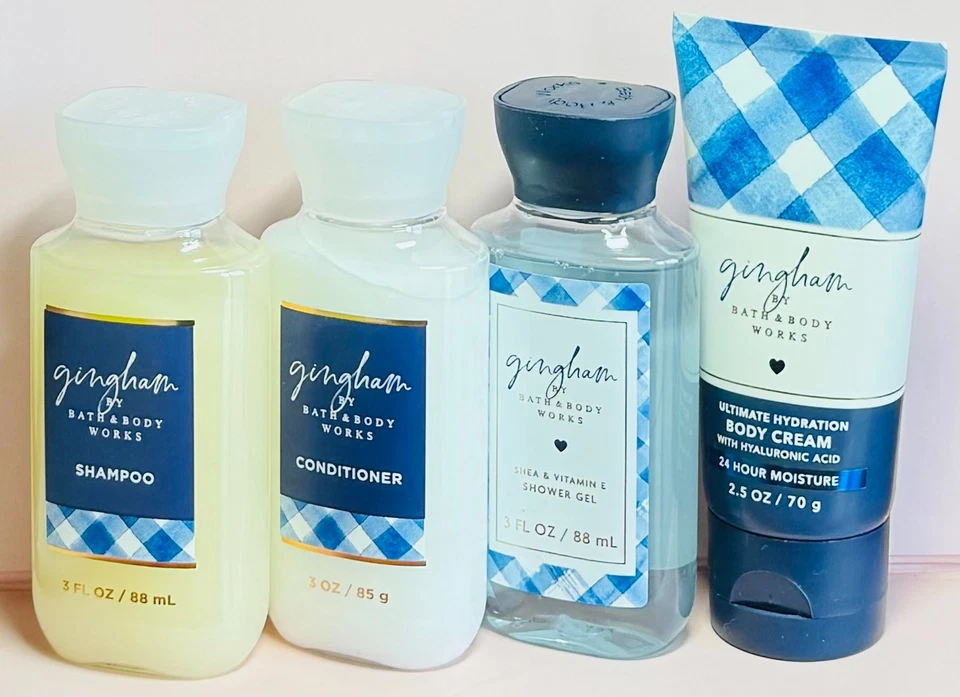 NEW - GINGHAM ~ 4PC TRAVEL GIFT SET - Bath & Body Works - FREE SHIP - Image 1 of 1