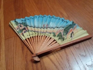 Vintage Rock City Souvenir Klappfächer oben Aussichtspunkt Berg Schaukel entlang Brücke - Bild 1 von 9