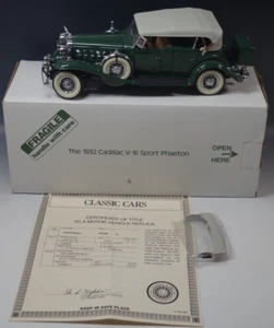 DANBURY MINT 1932 CADILLAC V-16 SPORT PHAETON 1/24 SCALE DIE CAST MIB #2 - Picture 1 of 11