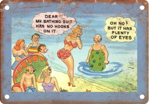 1940s Linen Comic Post Card Curt Teich MWM 12" x 9" Reproduction Metal Sign ZJ59 - Picture 1 of 1