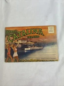 Santa Catalina California Fold Out Postcard 12 Pictures Kodachrome Linen - Picture 1 of 7
