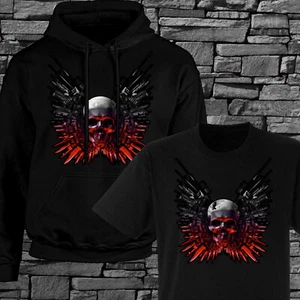 Skull Expendable T-Shirt Hoodie Horror Skeleton Raven Crow Gothic Novelty Gift - Picture 1 of 3