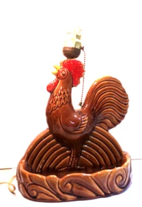Vintage Mid Century Ceramic ROOSTER TV LAMP and Planter Combo unbranded - Picture 1 of 13