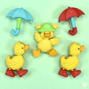 DRESS IT UP Buttons Puddle Jumpers 8978 - Embellishments Ducks Ducklings Sewing - Picture 1 of 4