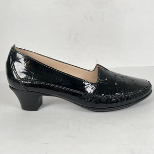 SAS Sonyo Pumps Womens Size 7 M Black Patent Leather Slip On Low Heel Shoes - Picture 1 of 10