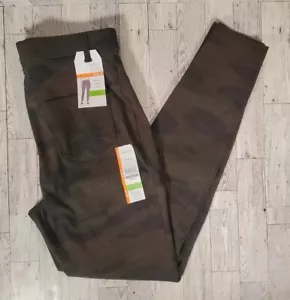 Time & Tru CAMO Jeggings XS S M L XL High Rise Stretch Fitted Pants Brown NEW - Picture 1 of 12