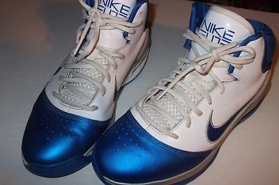 NIKE AIR ELITE White & Blue Basketball Shoe Men's Size 8 - 409627-103 -FREE SHIP - Image 1 of 4