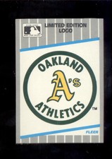 1989 Fleer OAKLAND ATHLETICS A's Logo Baseball Box Bottom Card