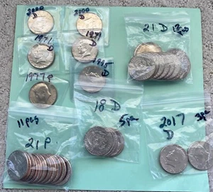 41 TOTAL KENNEDY 50c LOT 4 40% SILVER & 37 BU 1971-D,77P,95P,00D,17D,18D,21PD - Picture 1 of 2
