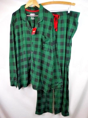 Cuddl Duds Men's Pajamas 3XB Green Plaid Christmas Jammies For Your Families - Image 1 of 4