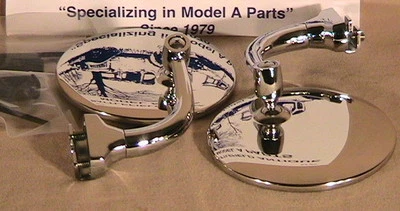 Espejos retrovisores retrovisores 1pr Ford Streetrod Ratrod universal modelo A 1928-1931 brazo curvo 1pr Foto 1 de 2