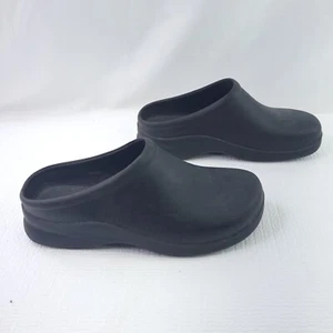 Klogs solide schwarze Gummi Pantoletten Komfort hinten offen Clogs Krankenschwestern Schuhe Größe 10 - Bild 1 von 7