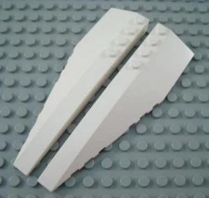 LEGO Pair of White 12x3 Smooth Wedge Pieces - Picture 1 of 1