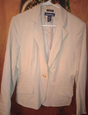 Blazer Evan Picone beige elástico talla 12 Foto 1 de 2