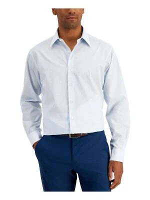 CLUB ROOM White w/ Blue Yellow Grid Slim Fit Dress Shirt NEW 18 18-1/2 32/33 - Image 1 of 3