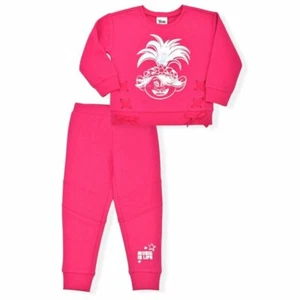 Trolls World Tour Toddler Girl Magenta Fleece Sweatshirt & Sweatpants 2pc - Picture 1 of 1