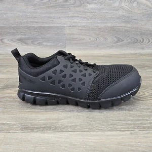 Reebok Sublite Safety Work Shoe Women's 6.5 Cushion RB041 Black Sneaker Boot - Picture 1 of 11