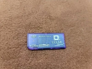 Lexar Media Genuine Memory Stick 256MB 128MB x2 Camera Memory Card-TESTED - Picture 1 of 2