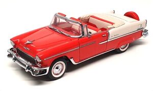 Franklin Mint 1/24 Scale 21523J - 1955 Chevrolet Bel Air - Red/White