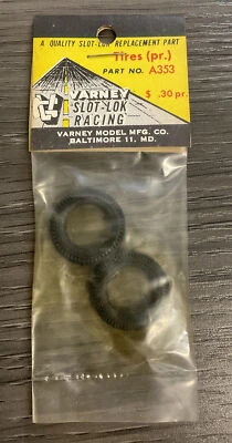 Varney Slot Lok Racing Tires (Pair) No. A353 - Vintage NOS New Old Stock - Image 1 of 3