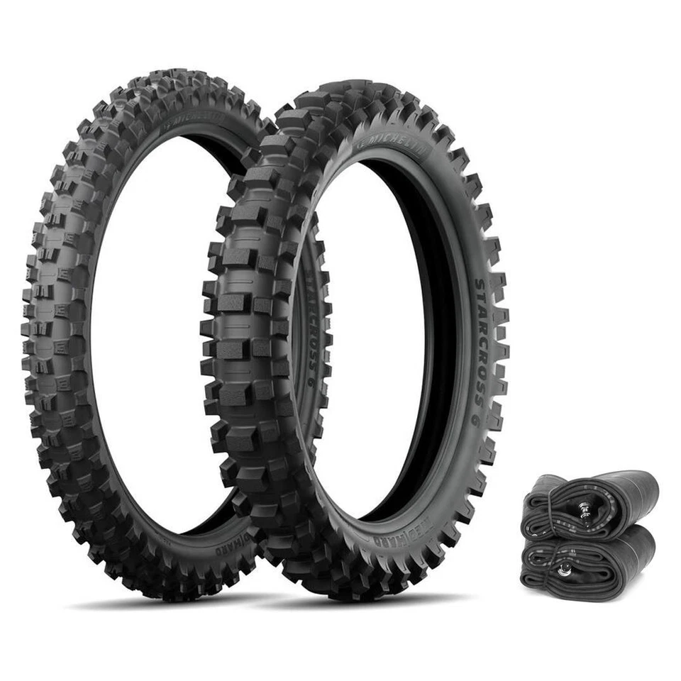 Michelin Starcross 6 Medium Hard Tires Tubes Moto Motocross Honda CR125R 95-07 Foto 1 de 1